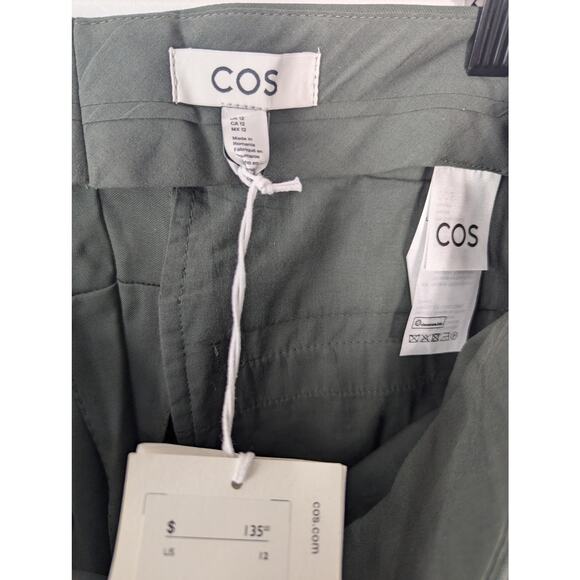 NWT Women's COS Straight Leg Wool Trousers in Dark Green - Picture 8 of 9